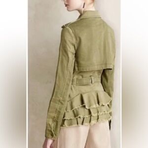 HEI HEI➕ANTHROPOLOGIE Ruffle-Back Anorak Military Jacket